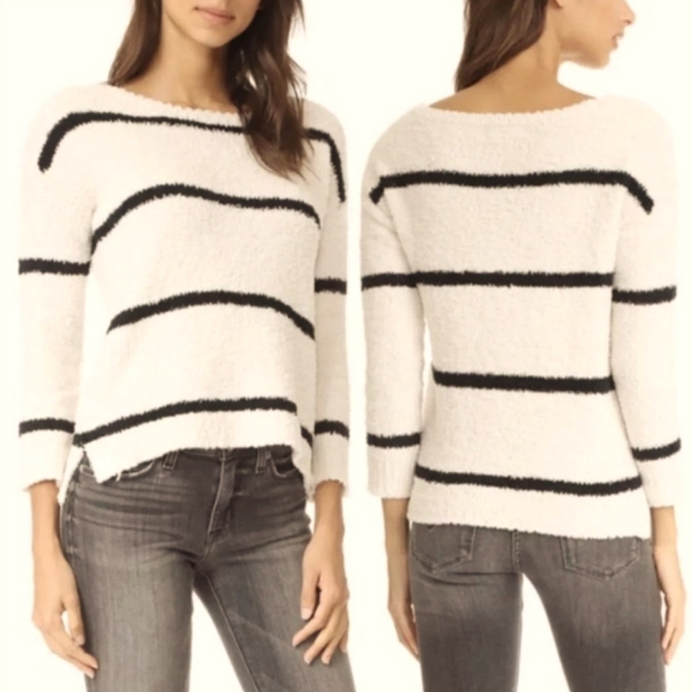 BB Dakota Striped Chenille Cropped Sweater Size M